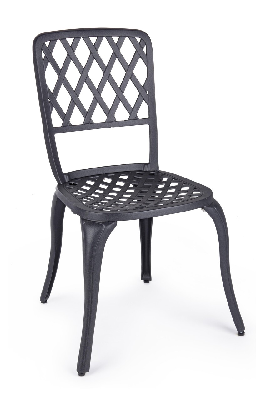 Faenza Kerti szék, Bizzotto, 44x46x89 cm, öntvény alumínium, sötétszürke