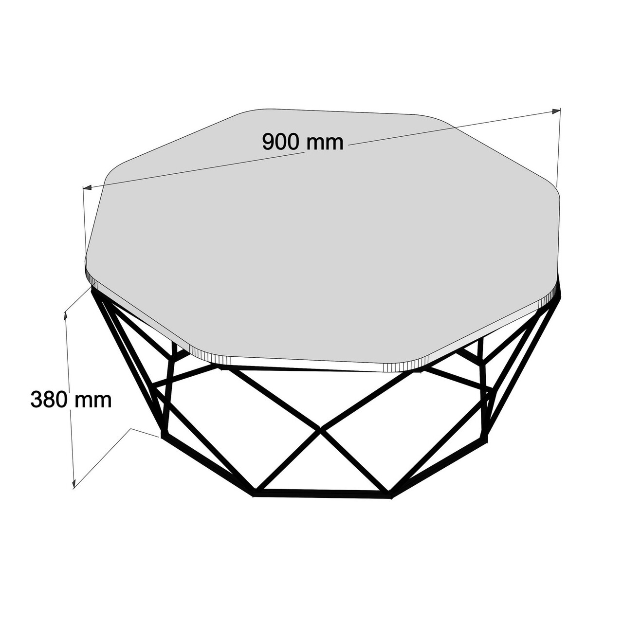 Diamond Walnut Kávézóasztal, Hommy Craft, 90x90x38 Cm, Mogyoró