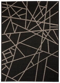 Ovideo szőnyeg, Dekor, 80x150 cm, polipropilén, fekete/szürke