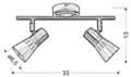 Arena Csillár, Candellux, 33 x 13 cm, 2 x E14, 40W