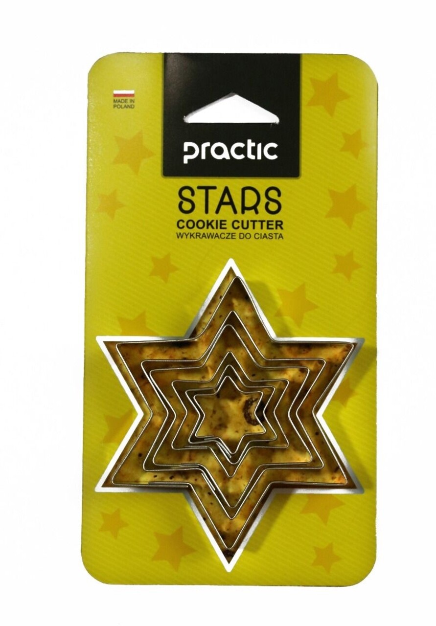 Süti Forma 6 Db Stars Praktikus, Fém, 9,3 Cm