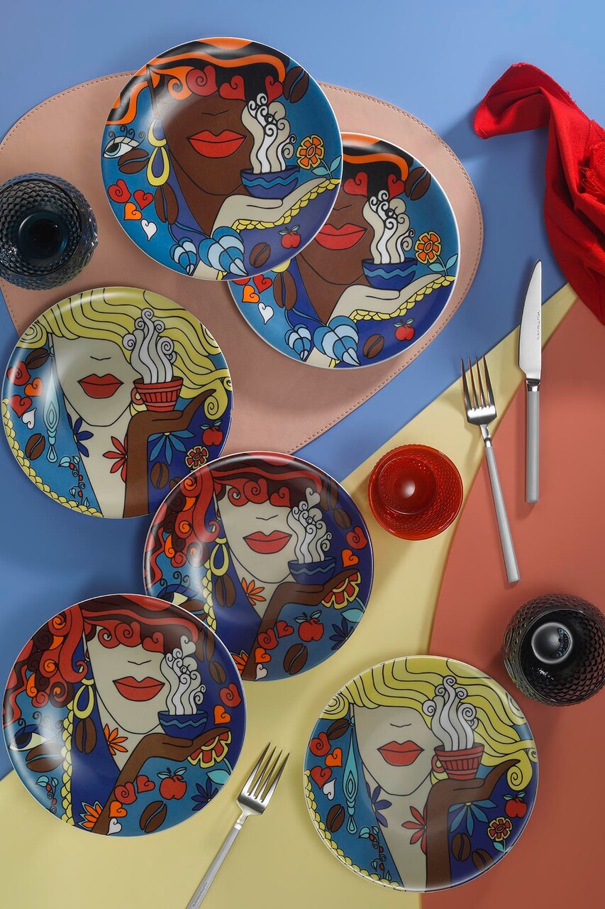 Kutahya Porselen 6 db Desszertes tányér, ZG06PS60010910, Ø21 cm, porcelán