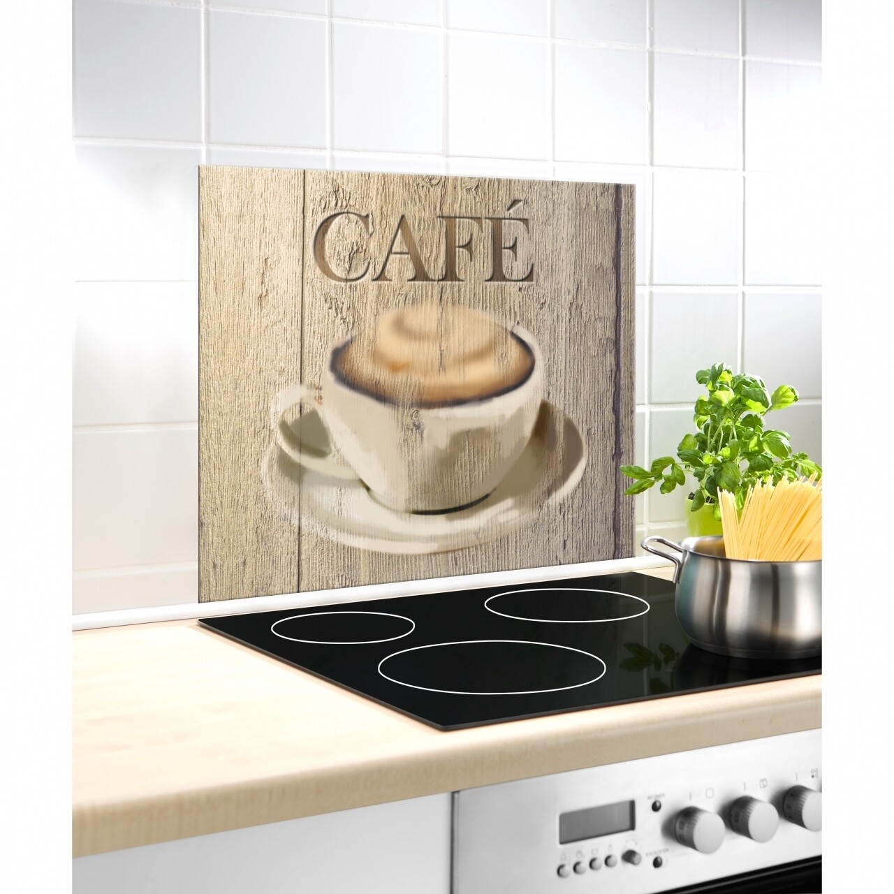 Café üveg falvédő tűzhely mellé, 60 x 50 cm - Wenko