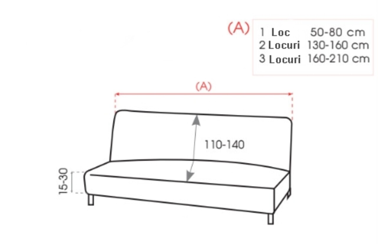 Bi-sztreccs Kanapéhuzat, Belmarti, Vienna, Click-clack, 2 ülés, Jacquard Anyag, Narancssárga