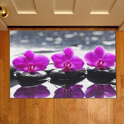 Bejárati szőnyegek Orchideák a kövön, Casberg, 38x58 cm, poliészter,