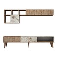 Milan Walnut Nappali bútor, Hommy Craft, 3 darabos, 180x35x40 cm, barna/fehér