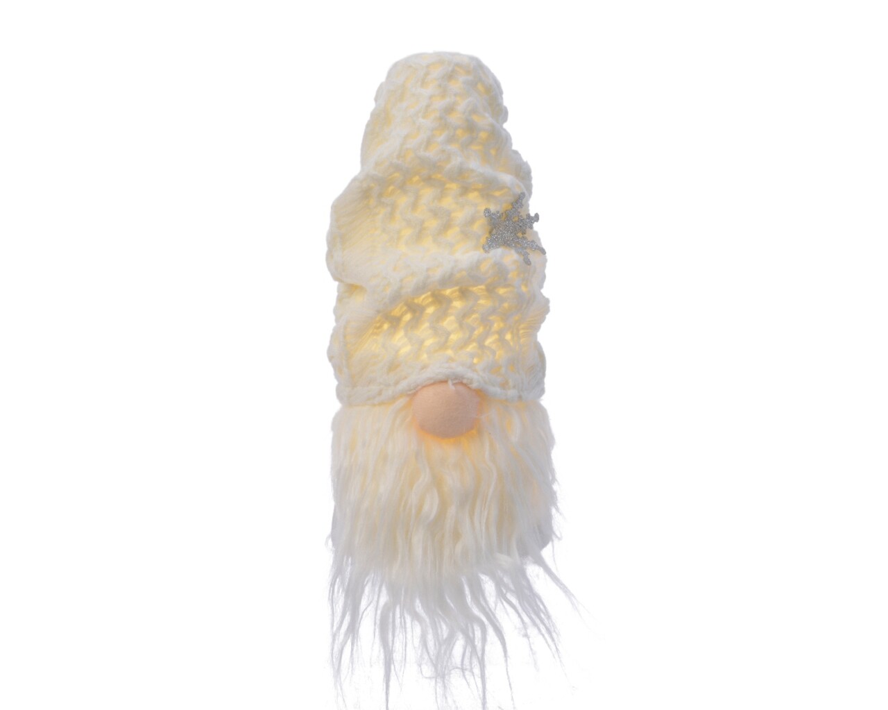 Gnome világos dekoráció, Lumineo, 38 cm, fehér