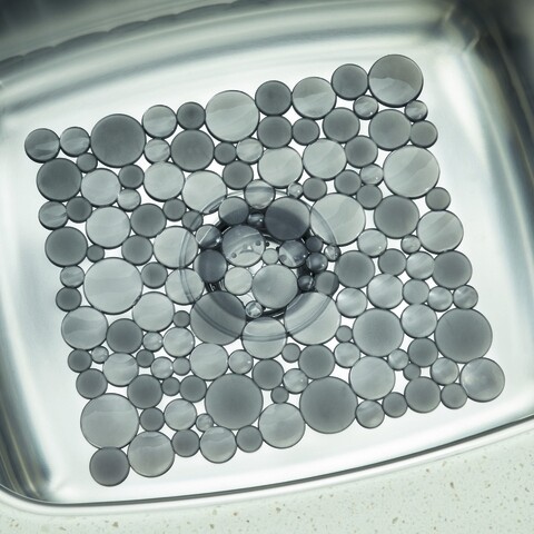 Bubbli mosogató védelem, iDesign, 30,5x27,5 cm, PVC, grafit