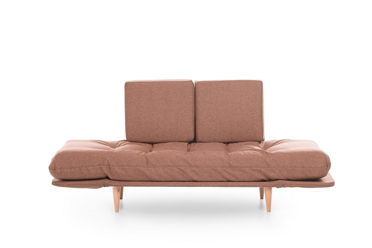 Nina Daybed Kihúzható Kanapé, Futon, 3 Személyes, 200x70 Cm, Fém, Világosbarna