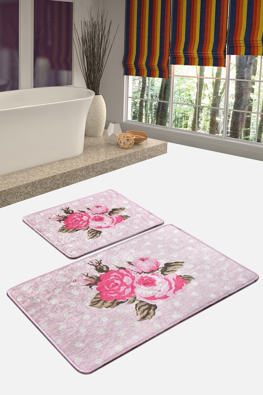 Monet 2 db Fürdőszobai szőnyeg, Chilai, 50x60 cm/60x100 cm, rózsaszín