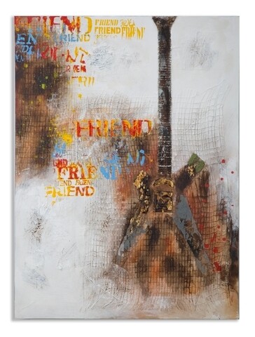 Guitar Arty Festmény, Mauro Ferretti, 90x120 cm, kézzel festett, canvas/erdeifenyő