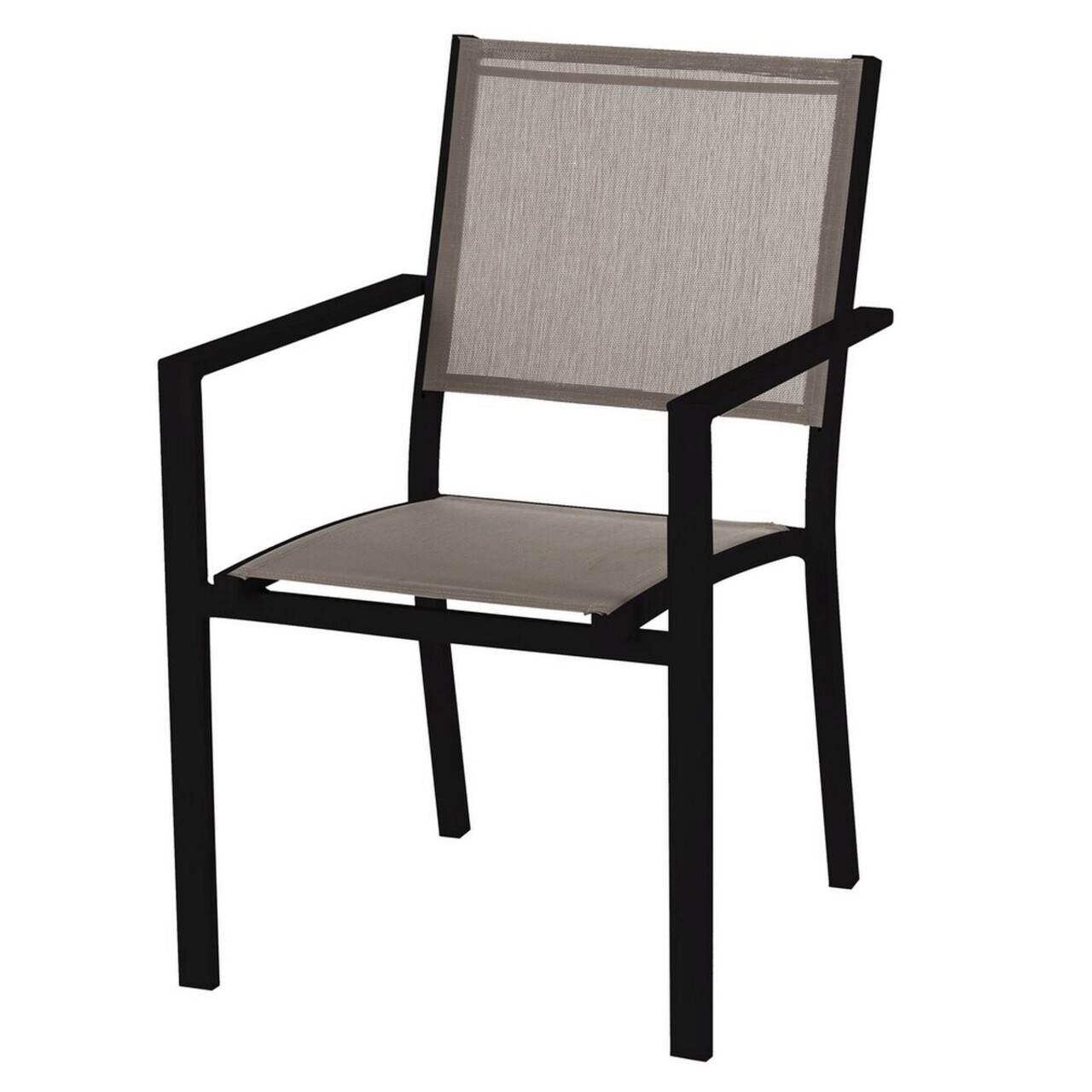 BigBuy Home Thais Kerti szék, 55.2 x 60.4 x 86 cm, alumínium, grafit/grézs