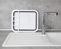 Weko összecsukható edénylefolyó, 36,5 x 13 x 31 cm, polipropilén / műanyag, fehér / szürke