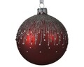 Gömb Glitter lines, Decoris, Ø8 cm, üveg, piros