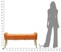 Lady Rust Pad, Mauro Ferretti, 120x45x55 cm, rozsdaszín/aranyszín, bársony