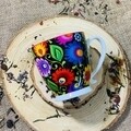 Bögre, DUO, Etnikai, 460 ml, porcelán, többszínű