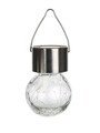 Happy Grren függő szolár lámpa, 6x9 cm, üveg / rozsdamentes acél
