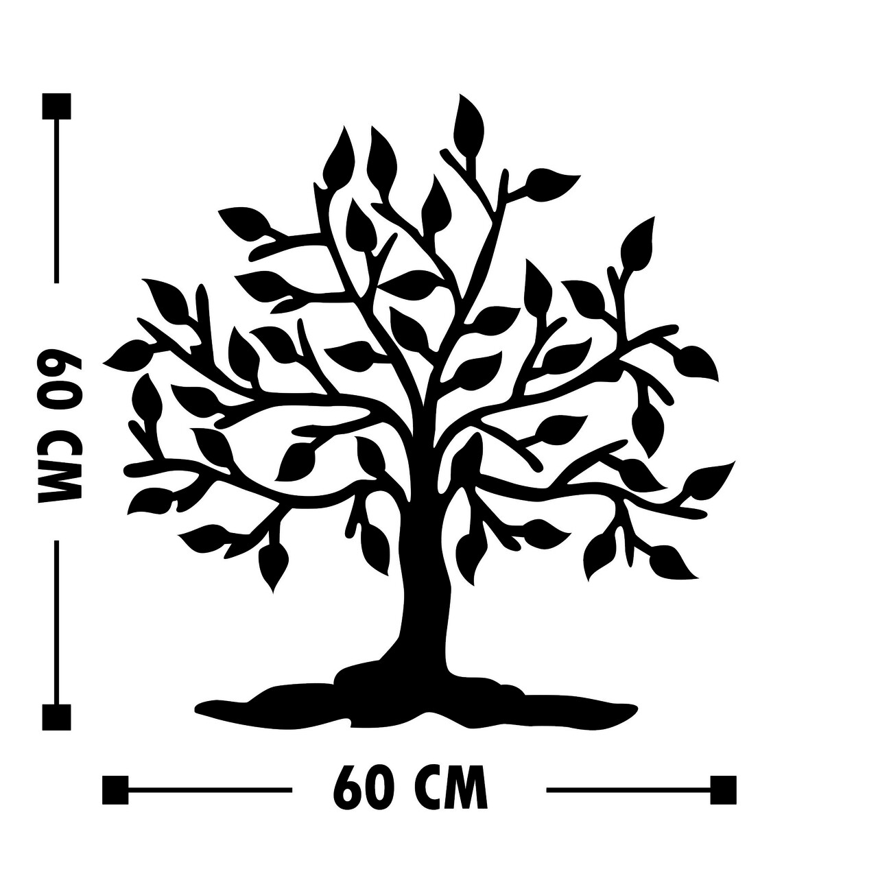Tree 14 Fali Dekoráció, Tanelorn, 60x60 Cm, Fém