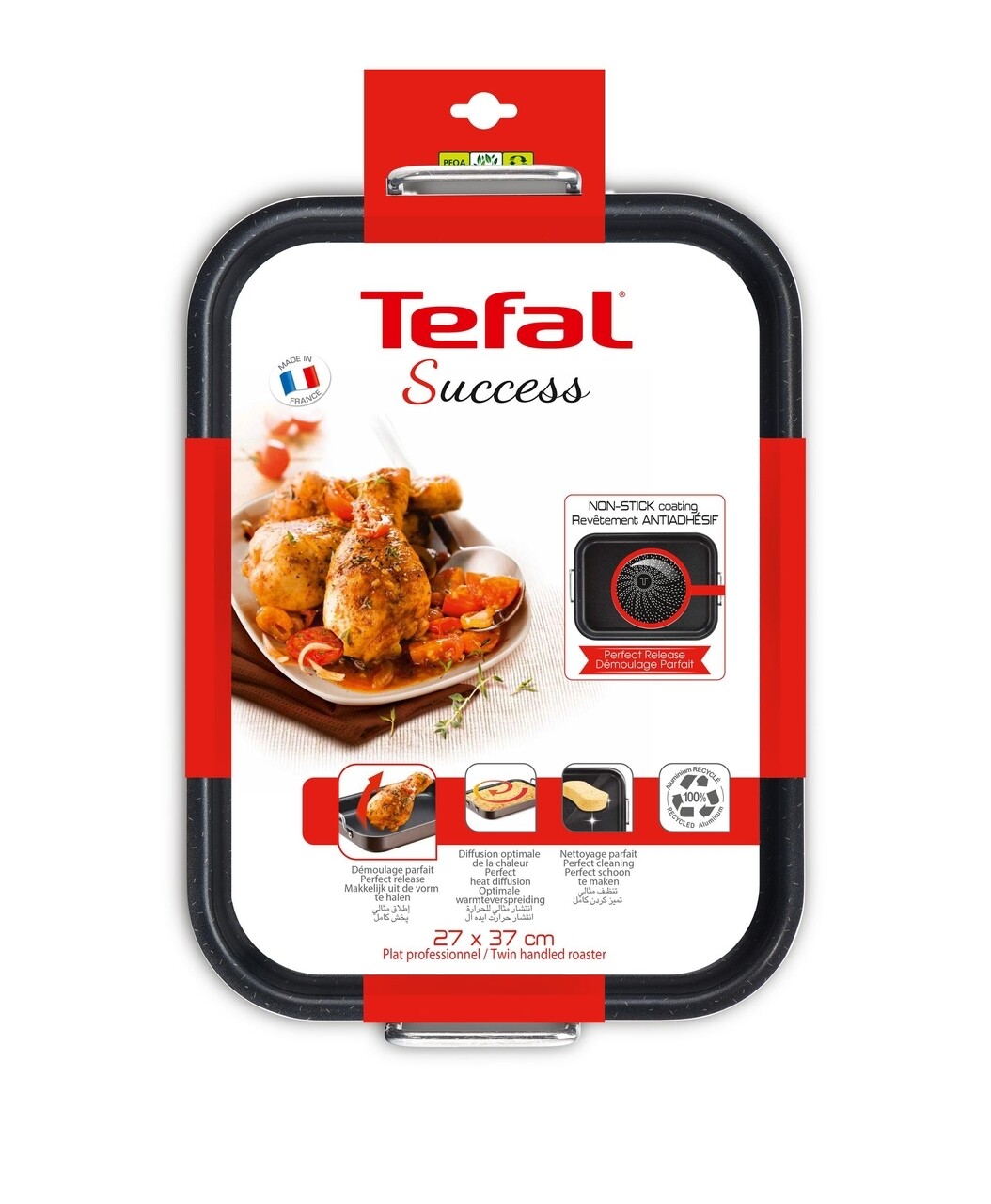 Tefal Fogantyús Tepsi, Success, 27 X 37 Cm, Alumínium