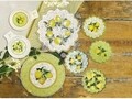 Set 4 suporturi pentru pahare Limoni, Brandani, 10.5 x 10.5 cm, ceramica