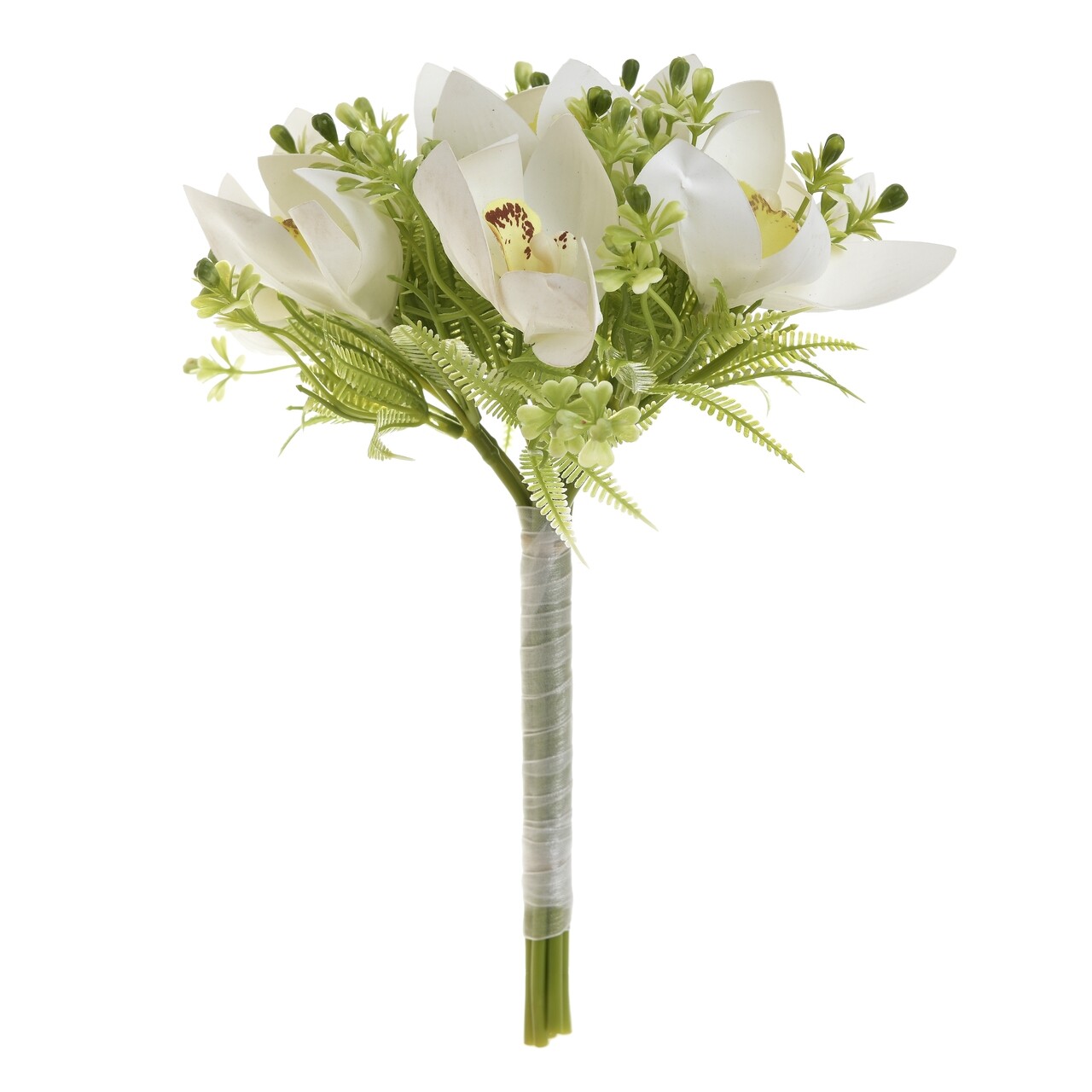 Bouquet Charm Művirág, InArt, H30 cm, elefántcsont / zöld