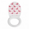 WC-fedél automatikus leeresztő rendszerrel Flamingo, Wenko, 45 x 38 cm, duroplast, fehér / rózsaszín