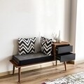 Bancheta Anzer, Kalune Design, 120x45x40 cm, maro/antracit