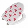 WC-fedél automatikus leeresztő rendszerrel Flamingo, Wenko, 45 x 38 cm, duroplast, fehér / rózsaszín