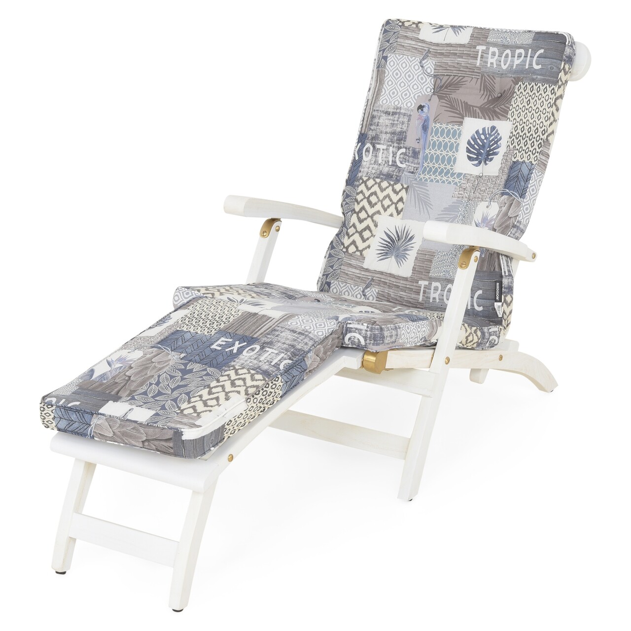 Tropical Napozóágy/fotel, 155x60x80 cm, fehér/színes