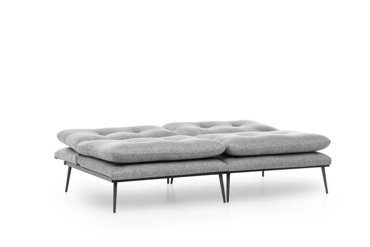 Martin Sofabed Kihúzható Kanapé, Futon, 3 Személyes, 180x130 Cm, Fém, Szürke