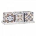Esschert Design 3 db Virágcserép tartóval, 36,1 x 13,3 x 12,6 cm, beton, többszínű