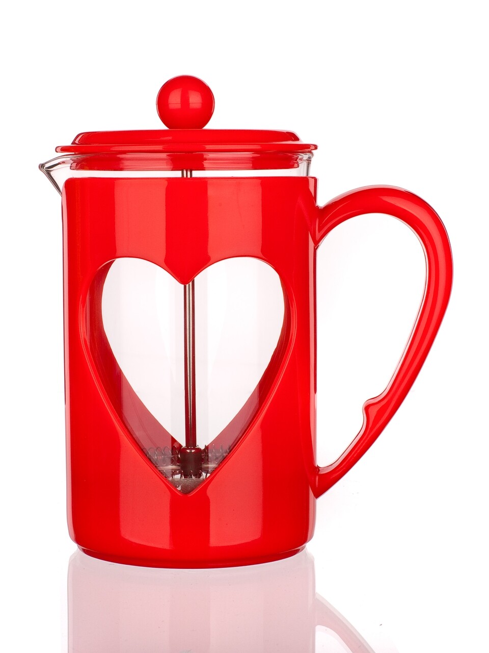 Francia kávéprés Darby Heart, bankett, edzett üveg / rozsdamentes acél, 800 ml