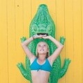 Crocodile Felfújható strandmatrac, 168x86 cm, neoprém, zöld