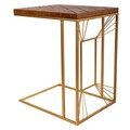 Geometric Kávézóasztal, Creaciones Meng, 45x35x55 cm, fenyőfa/vas
