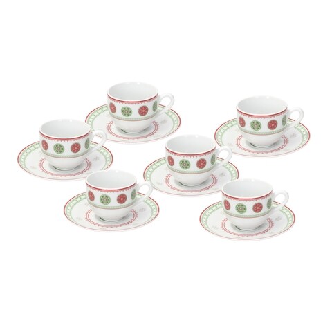Olimpia Stelvio 6 db Csésze kistányérral, Tognana, 100 ml, porcelán, többszínű