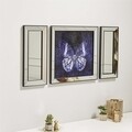 Set tablou si 2 oglinzi decorative T812, Neostill, sticla temperata, 70 x 70 cm/30 x 70 cm