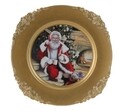 Santa sitting by fireplace Szervírozó tál, Ø33 cm, polipropilén, aranyszín