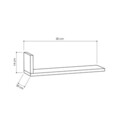 Set 3 rafturi pentru perete L-Model, Decortie, 50x20x14 cm, visiniu