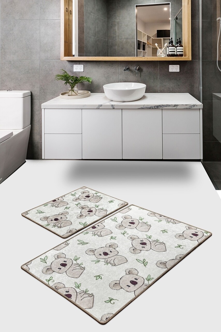 Koala 2 db Fürdőszobai szőnyeg, Chilai, 50x60 cm/60x100 cm, bézs