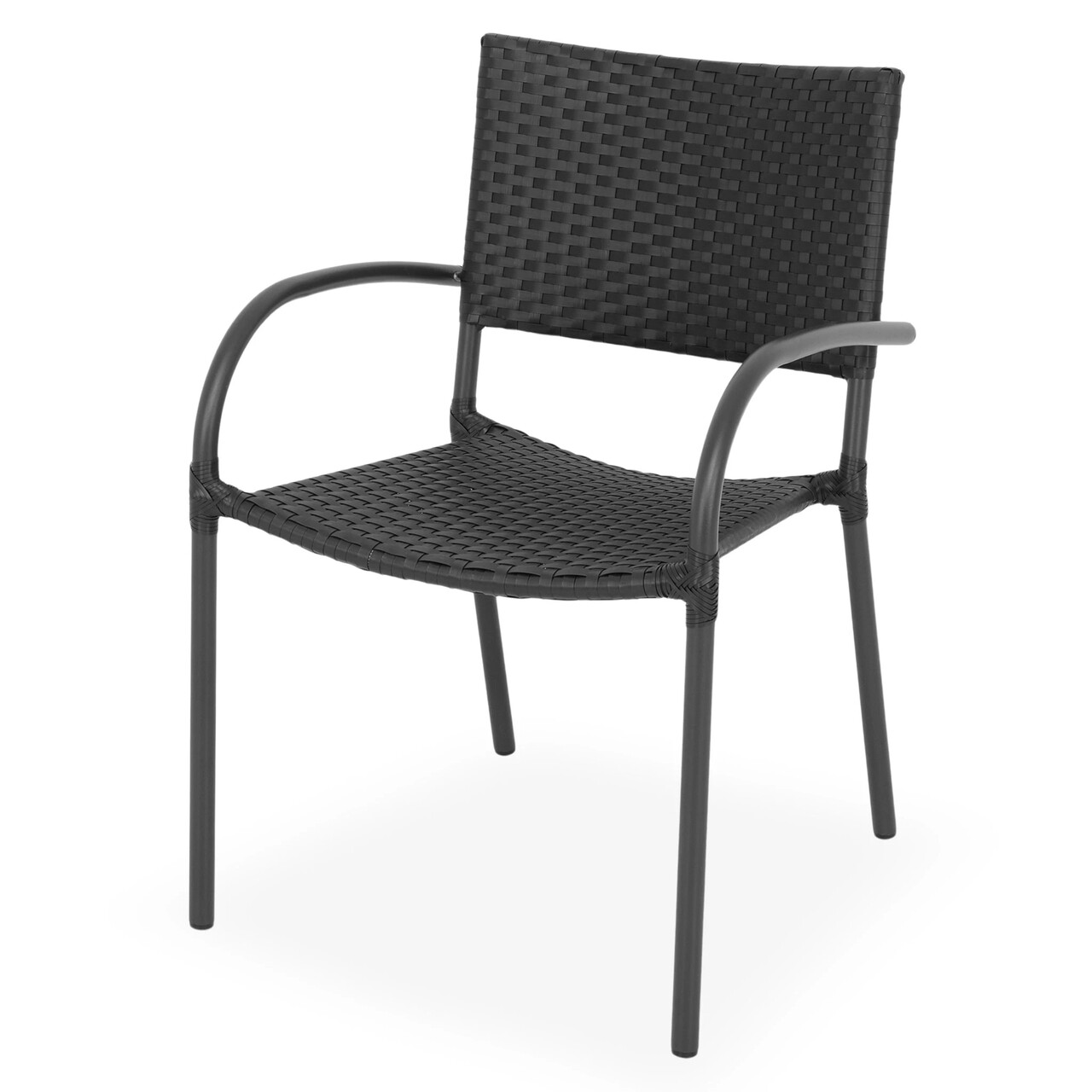 Albacete Egymásra helyezhető szék, L.55 l.68 H.84 cm, fekete