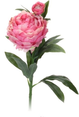 Művirág Peony, 17x17x61 cm, poliészter, sötét rózsaszín