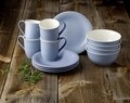 Reggeli szett 12 darab, mint a Villeroy & Boch, Color Loop Horizon, prémium porcelán, kék