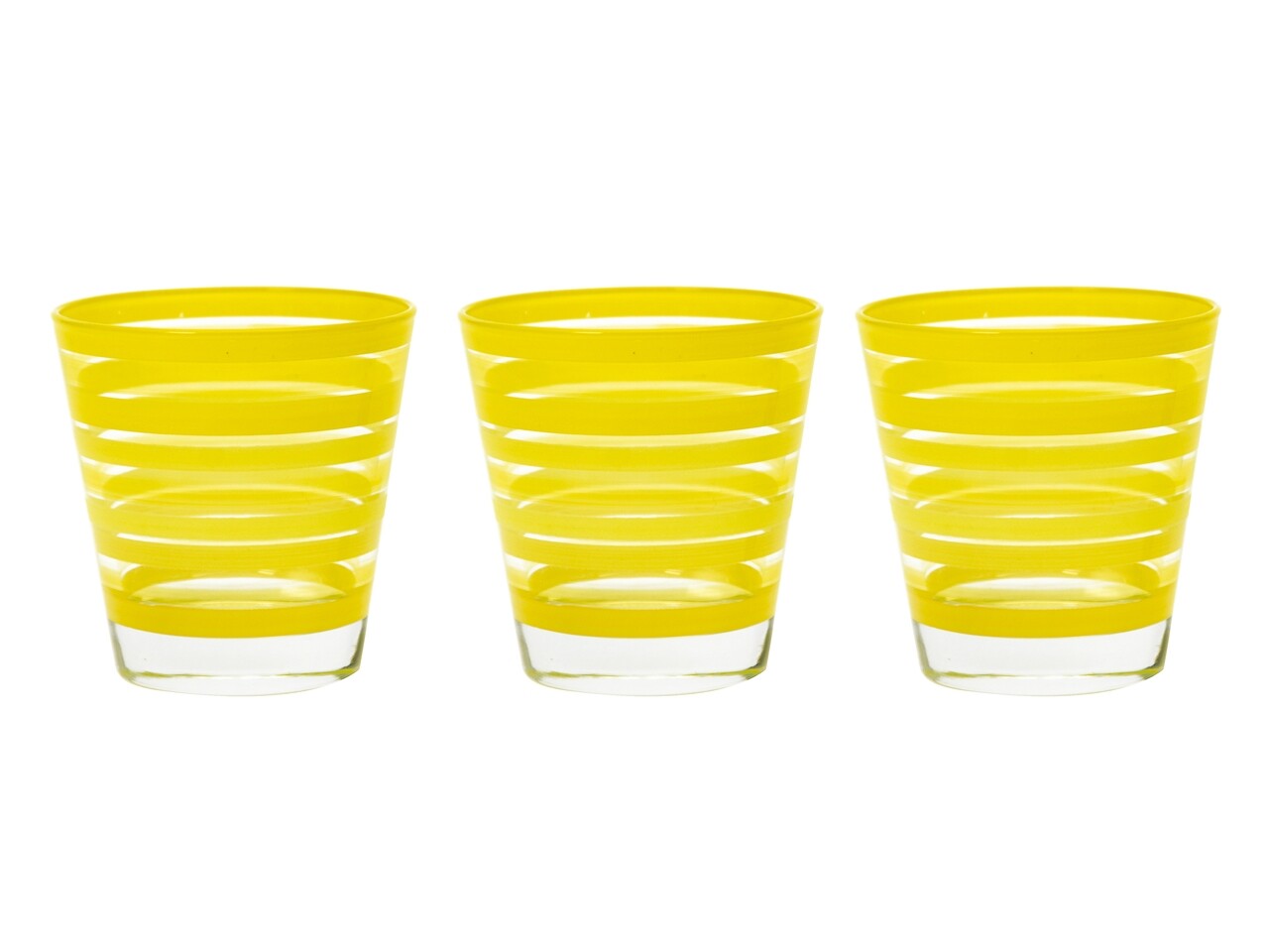 3 pohár készlet, Chic & Shock, Excelsa, 300 ml, üveg, sárga