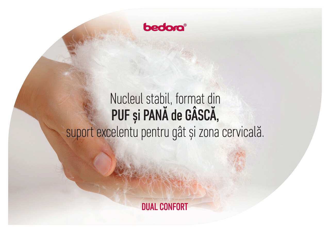 Bedora Dual Hybrid Confort Párna, 100% Puff és Liba Pehely, 50 X 70 Cm