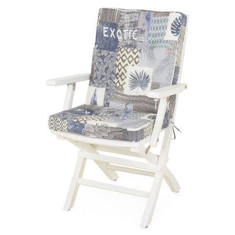 Tropical Összecsukható szék karfával,  L.59 l.60 H.95 cm, fehér