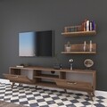 Comoda TV cu 2 rafturi M48 - 1050, Wren, 180 x 35 x 48.6 cm/60 cm, walnut