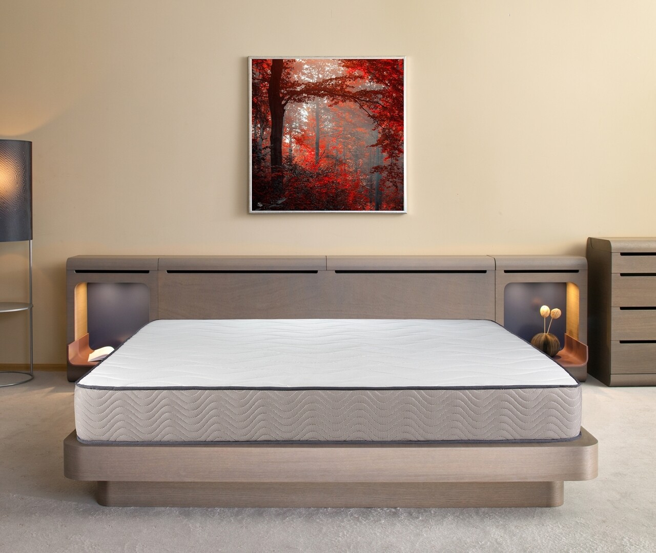 Saltea bedora, fresh memory grey line, ortopedica, anatomica 140 x 200 cm