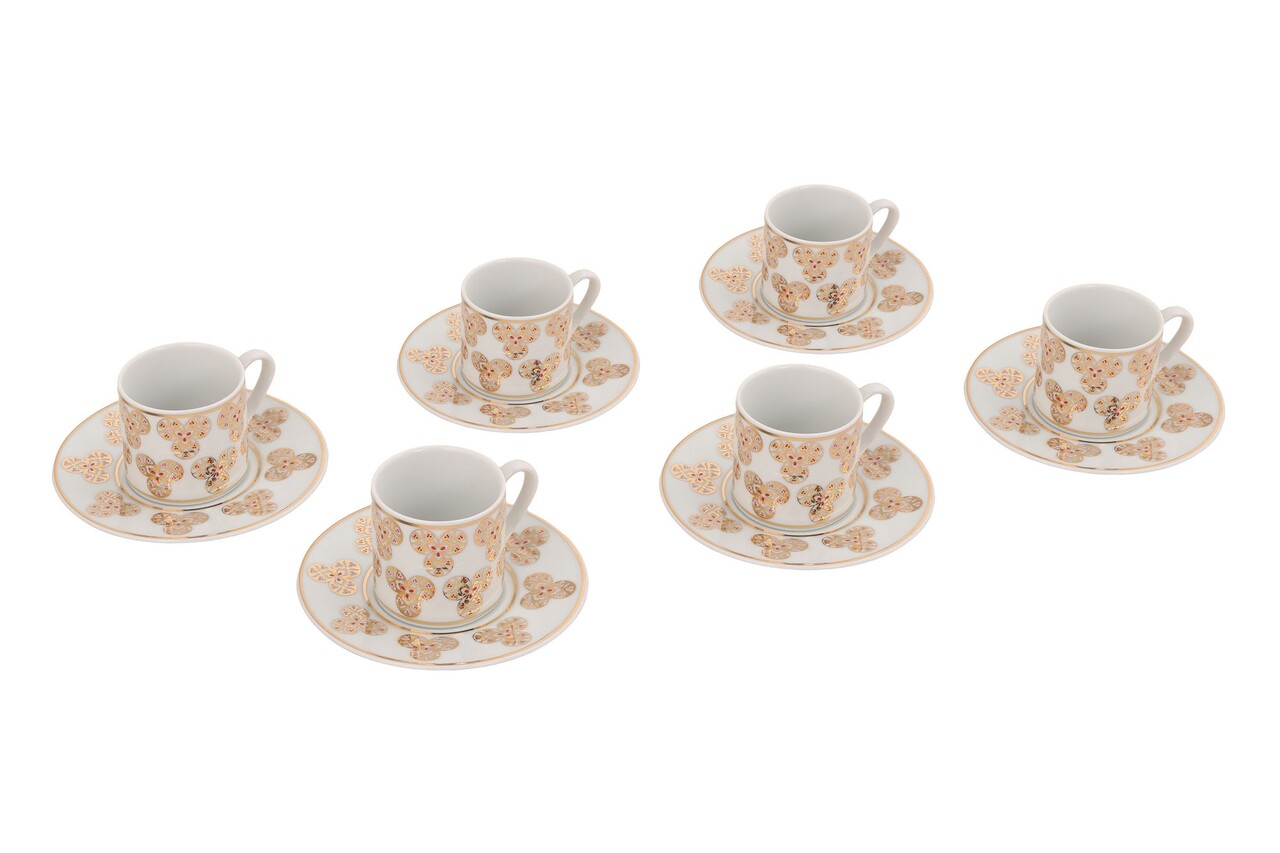 Kutahya porselen kávés készlet, ru12kt4309725, 12 darabos, porcelán