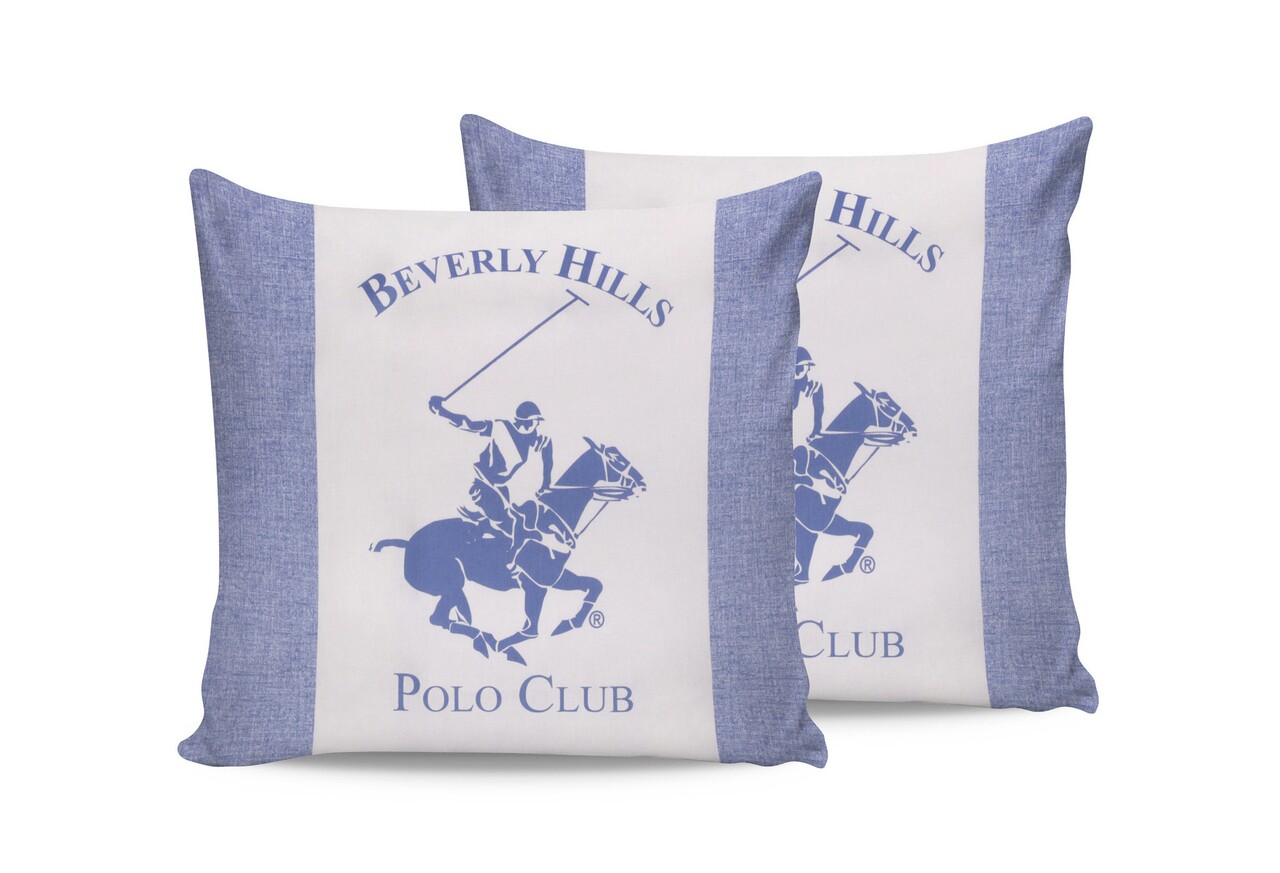 Beverly Hills Polo Club 2 db Párnahuzat 60x60 cm, 100% ranforce pamut, BHPC 030, kék