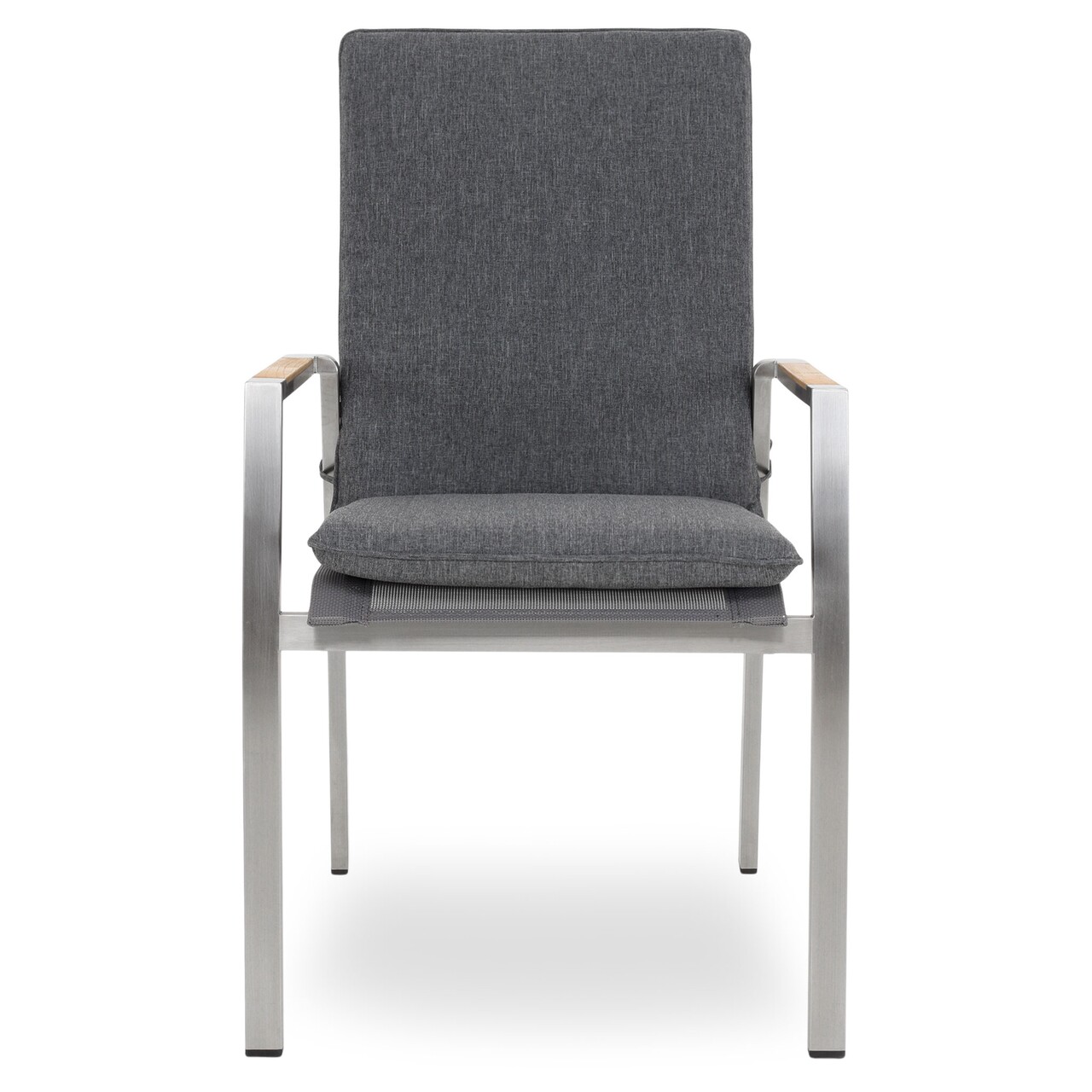 Maison Collodi Ebédlő szék, L.57 l.66.5 H.92.5 cm, rozsdamentes acél, szürke/természetes